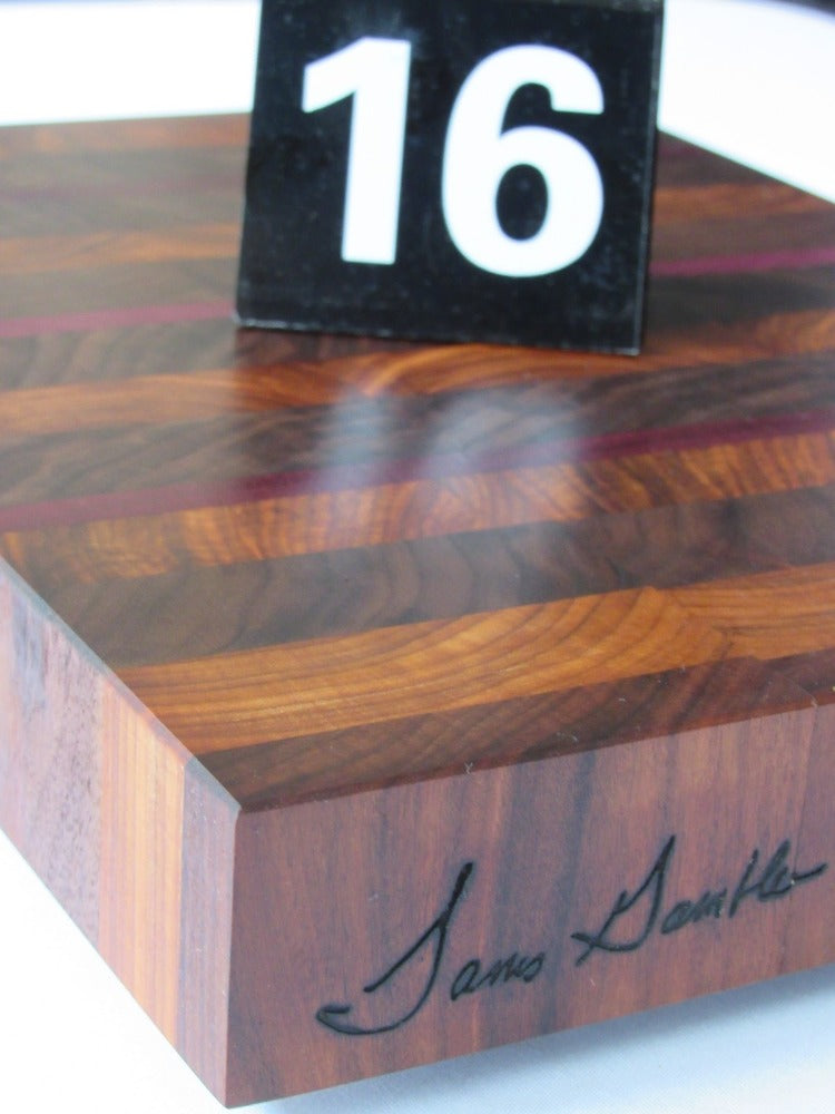 Rosewood, Black Walnut and Purple Heart 11x8 3/8-1.5in