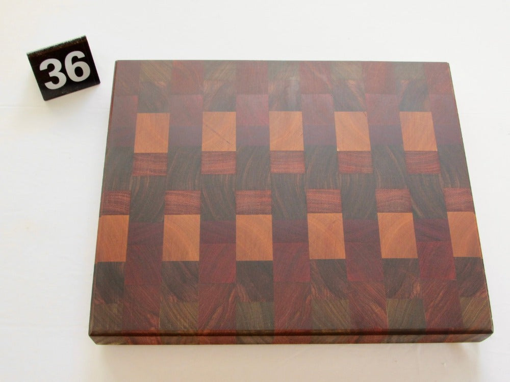 Rosewood, Cherry and Lignum Vitae 13 11/16x11.5 - 1.5in