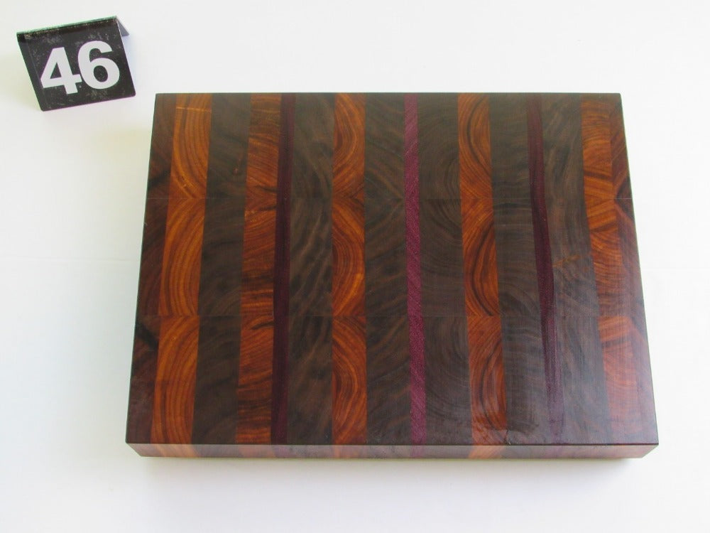 Rosewood, Black Walnut and Purple Heart 11x8 3/8-1.5in